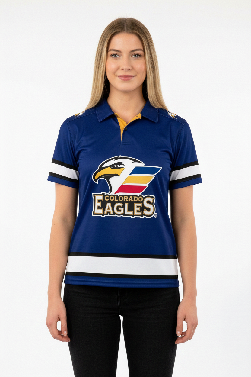 Colorado Eagles AHL Licensed Replica Jersey Performance Polo Shirt
