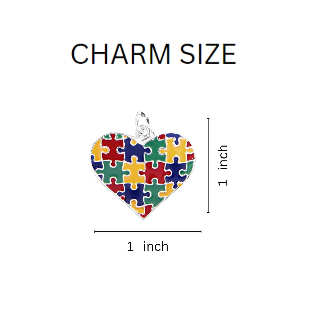 Colored Puzzle Heart Autism Retractable Bracelets