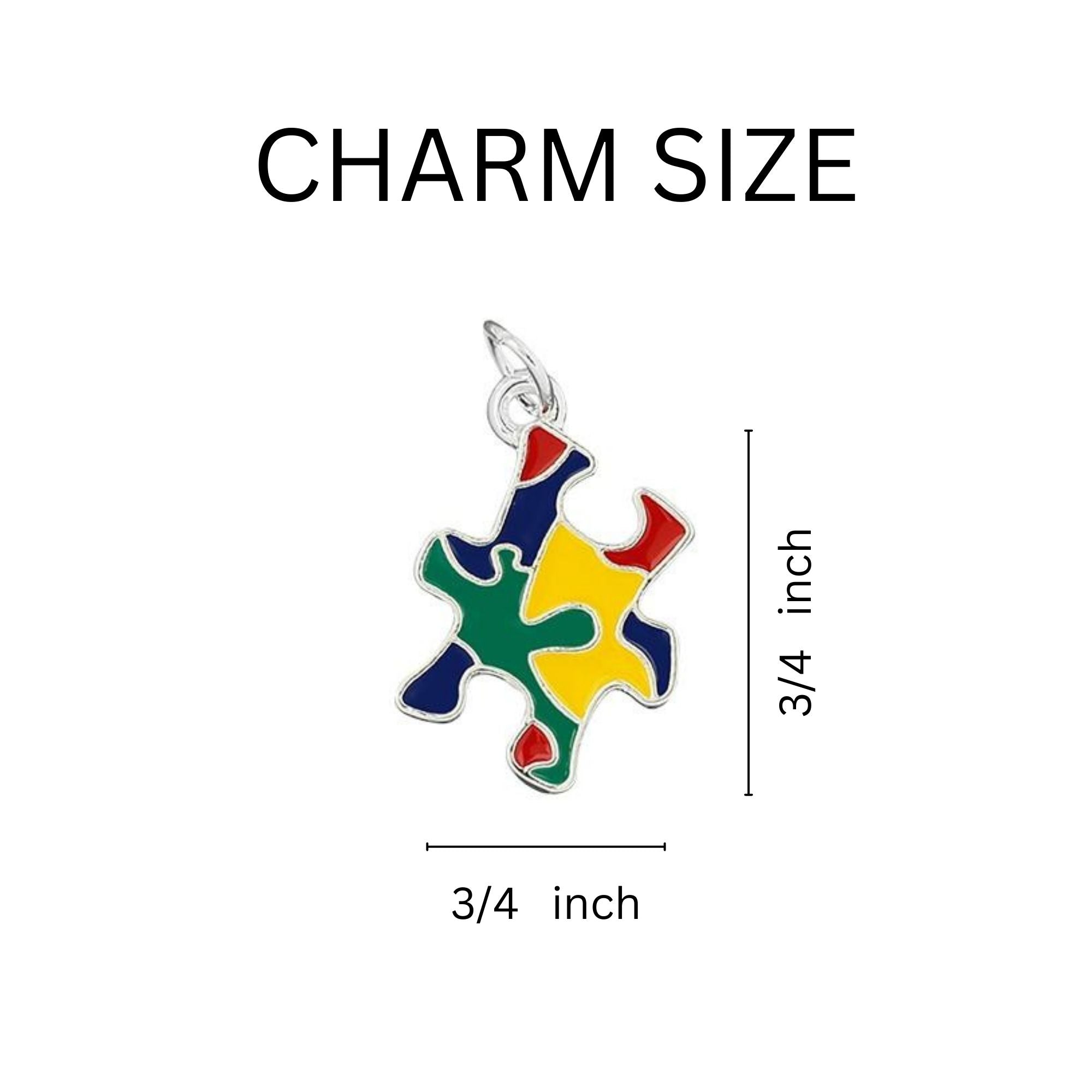 Colored Puzzle Piece Autism Awareness Hanging Earrings