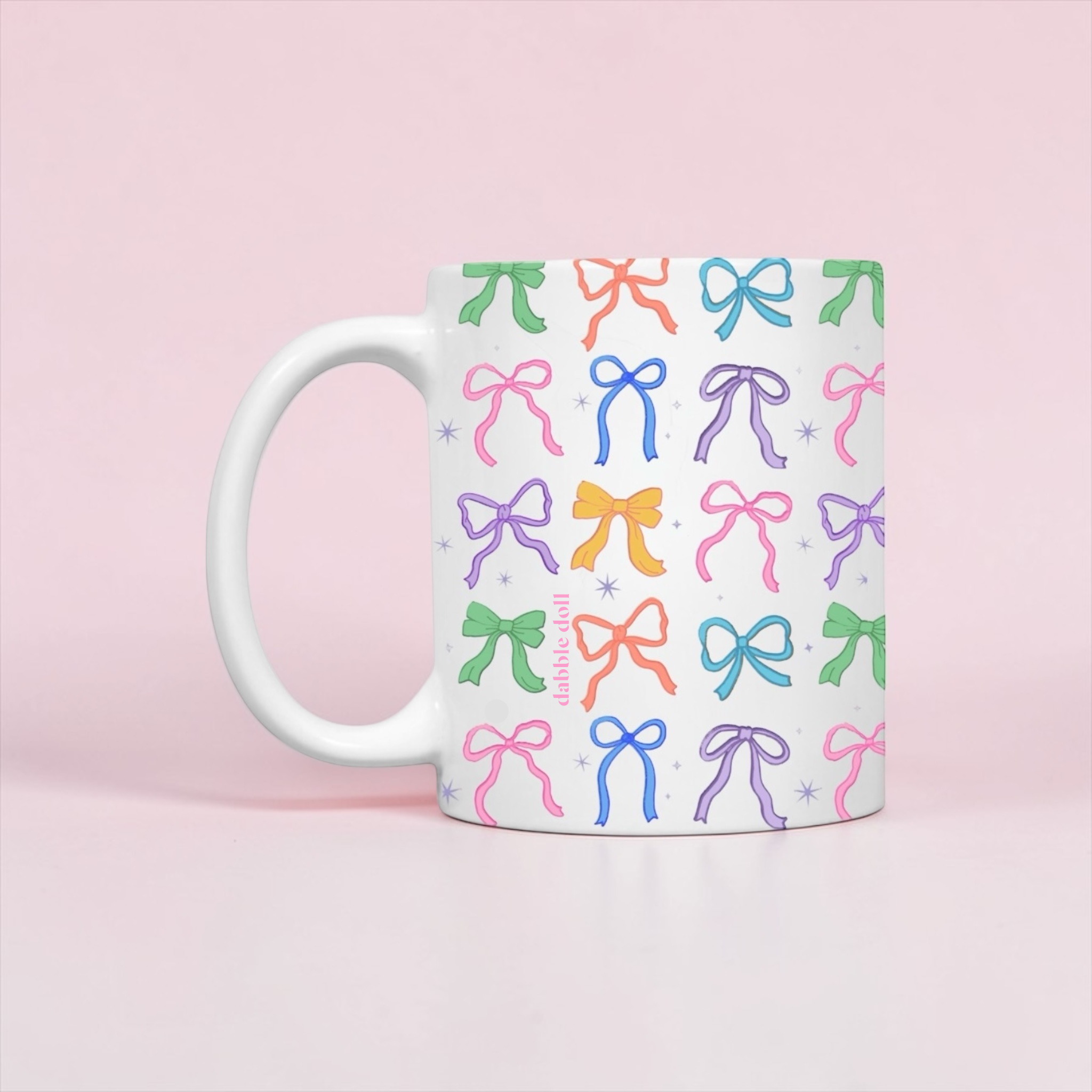 Coquette Mug with Colorful Bow Design