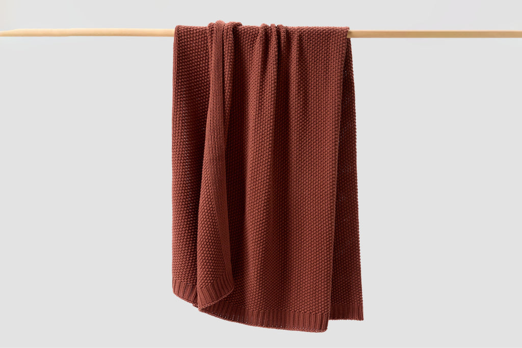 Seed Stitch Cotton Throw Blanket