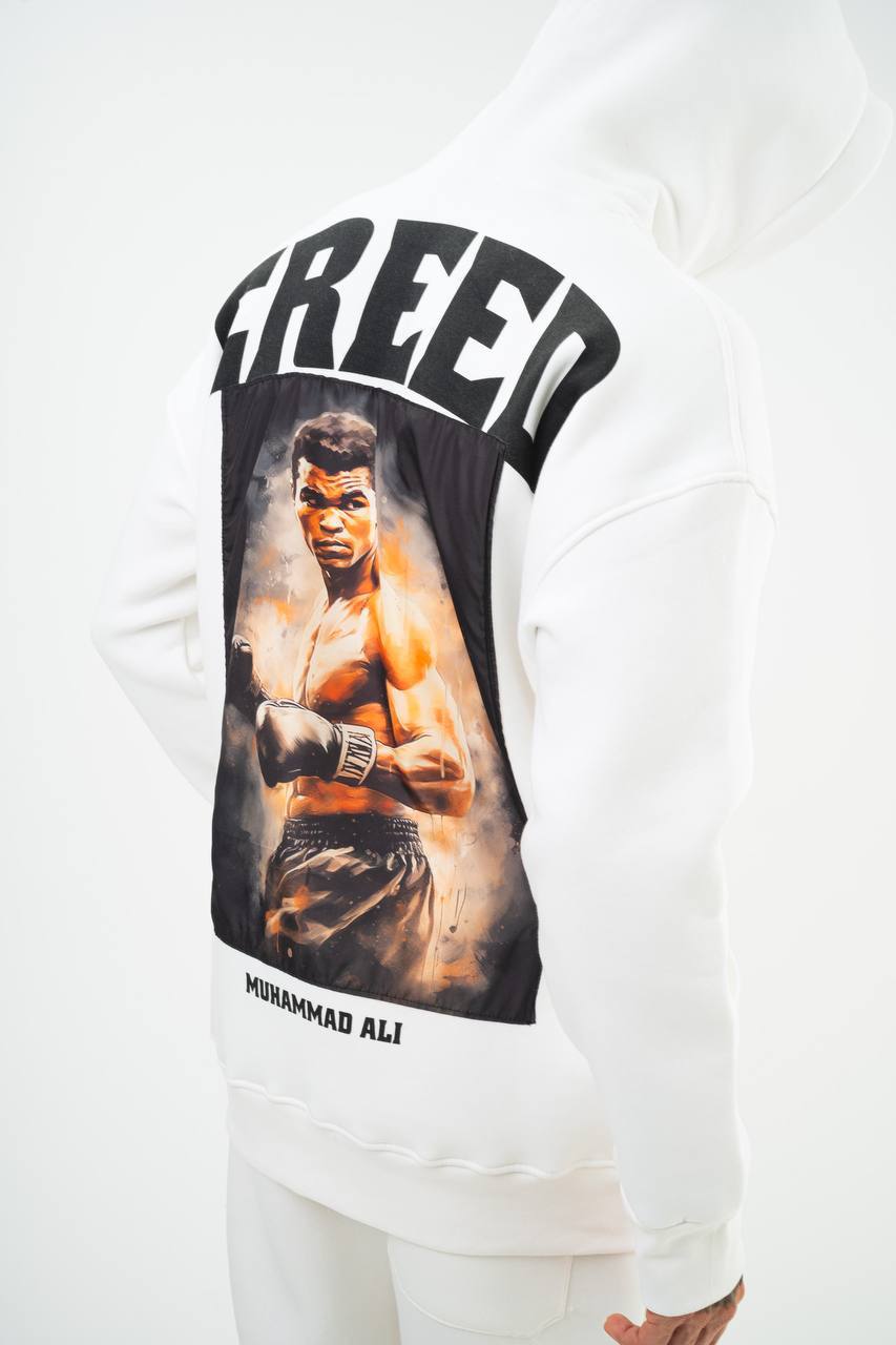 Oversize 'Creed' Muhammad Ali Graphic Hoodie - Boxing Inspired Streetwear Sweatshirt