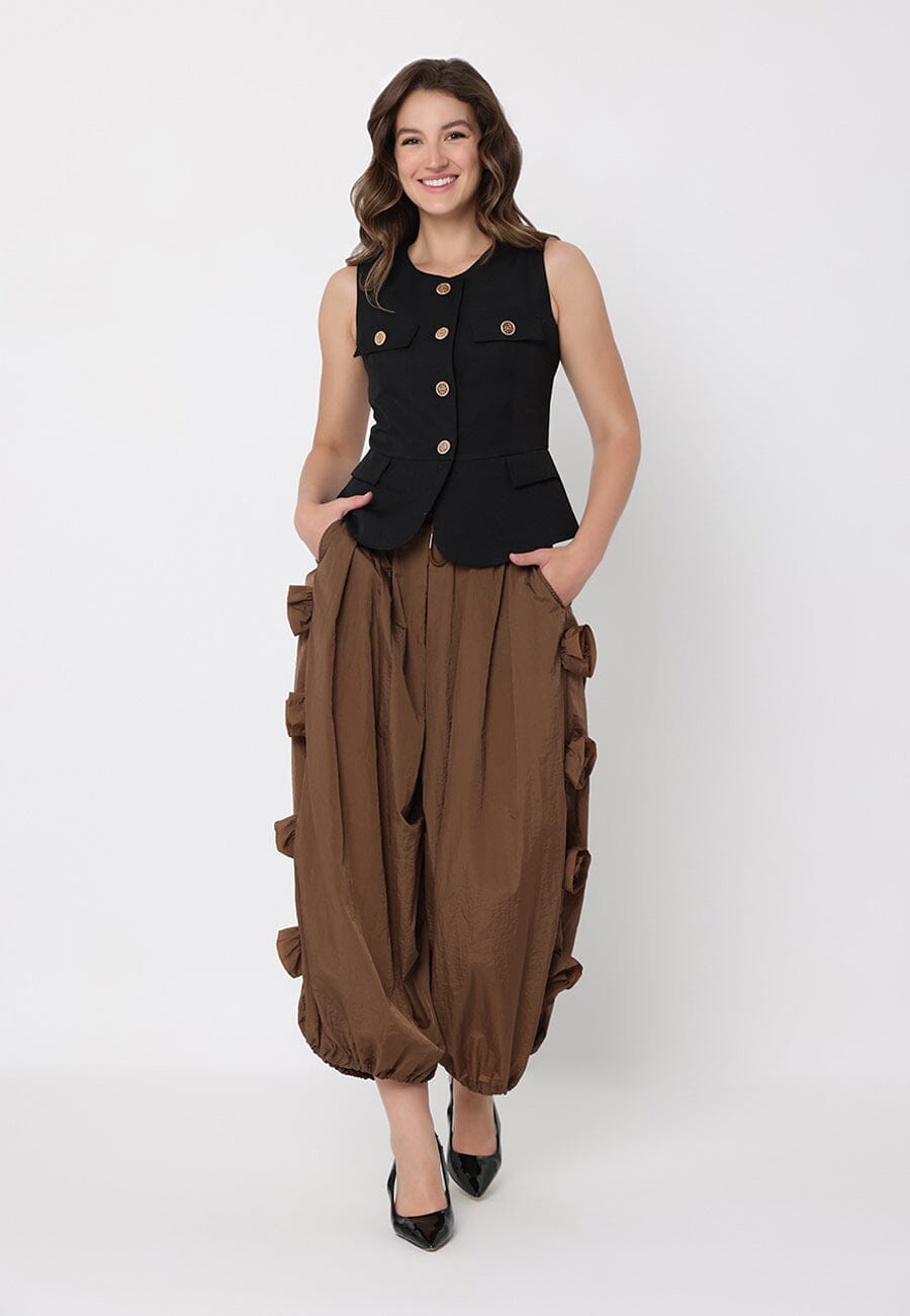 Crew Neck Front Pockets Vest