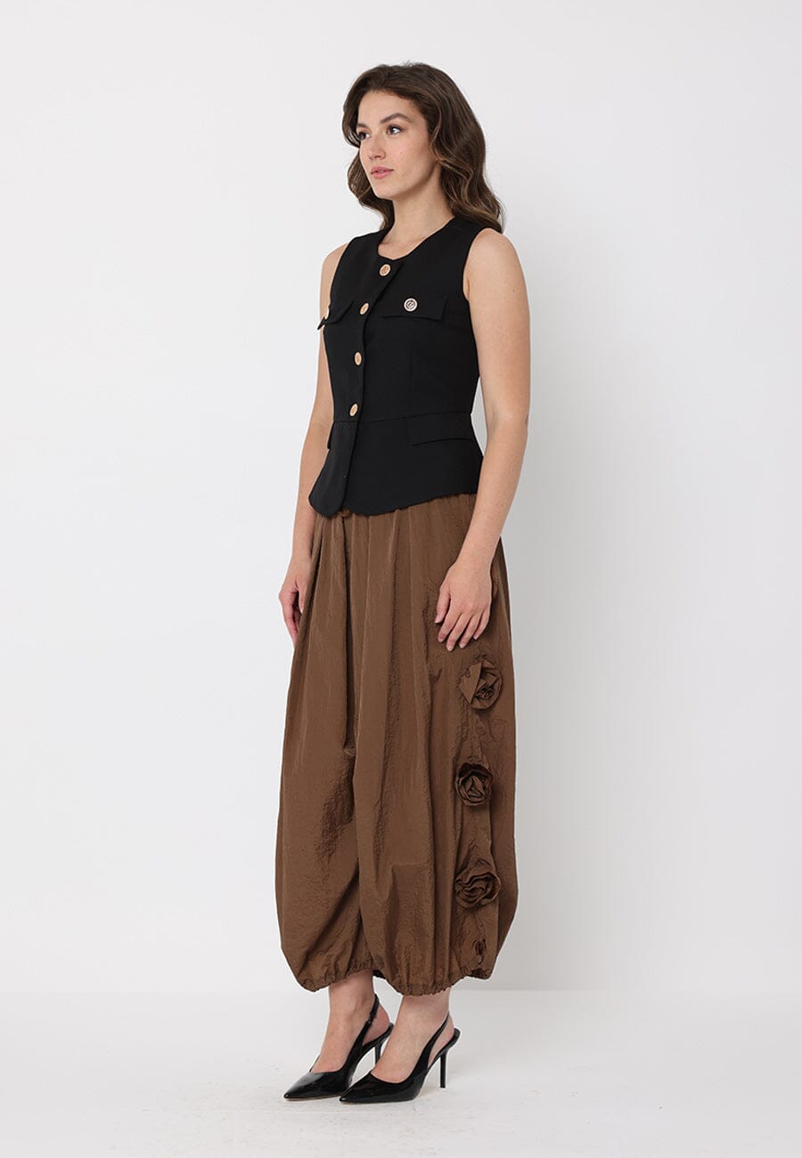 Crew Neck Front Pockets Vest