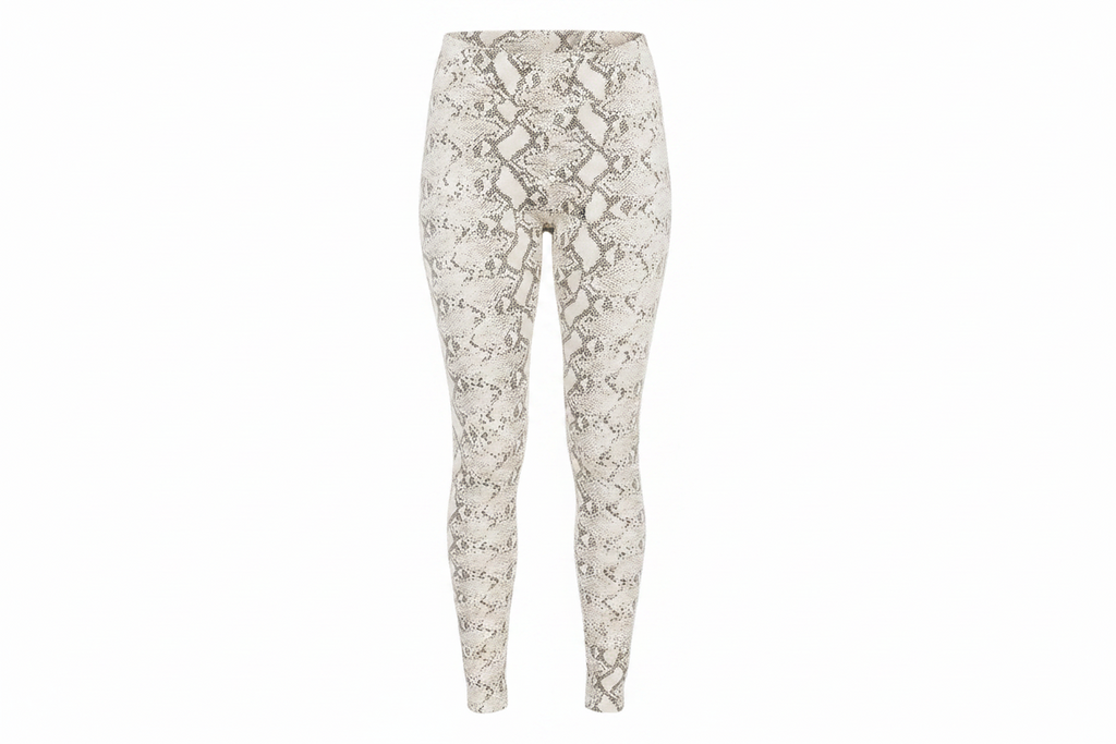 Snake Print Fleece Leggings- Black Mocha
