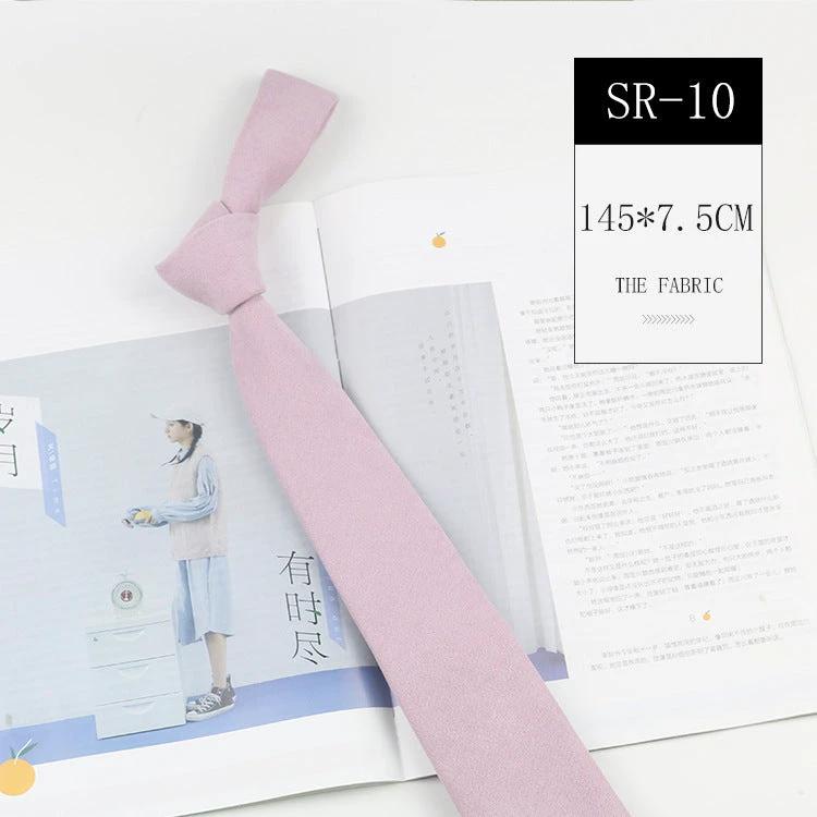 Casual Suede Solid Color 7cm Tie
