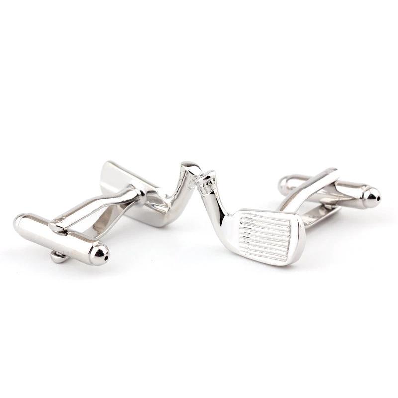 Golf Racket Shape Plain Metal Men's Cufflinks