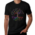 Tree Life Rainbow LGBT Cool Gay Pride Ally  Ribbed Collar T-Shirt