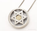 Vintage Star Of David Brass Copper Sterling Silver Necklace