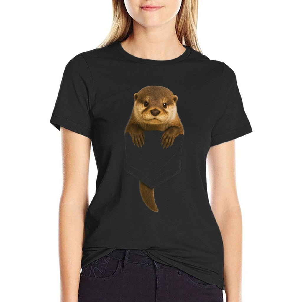 Cute Otter Pocket Funny Gifts For Men Women Kid Otter Lovers  Odor-resistant T-Shirt