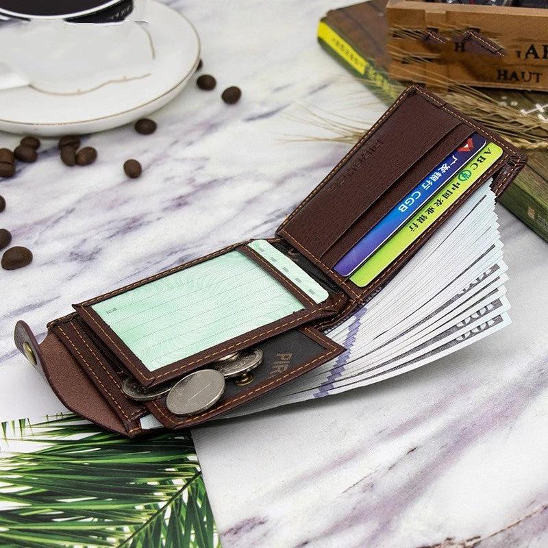 Short Horizontal Wallet Multifunctional PU Leather Wallet For Men