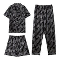 Men Ice Silk Double Short Suit Pajamas