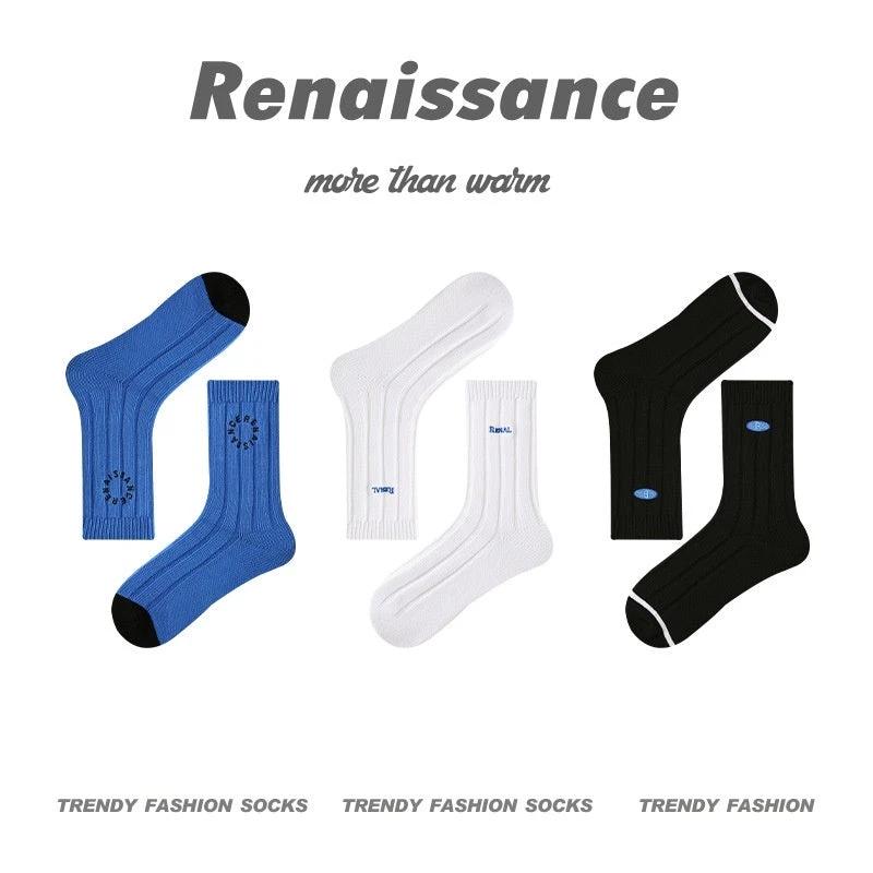 Men's Renaissance Original Tube Socks Simple Letters