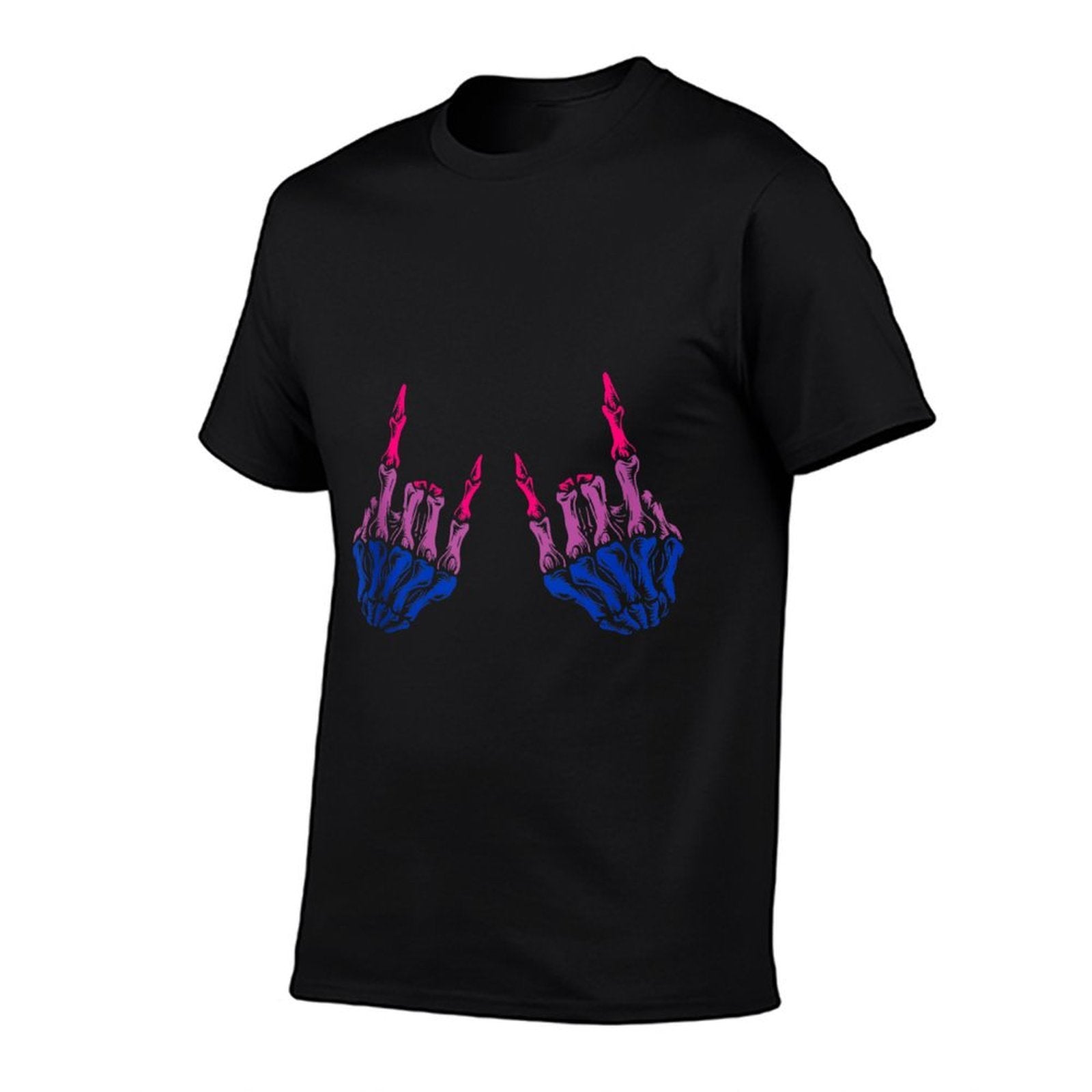 Skeleton Rock Hand LGBT-Q Cool Bisexual Pride Color  Graphic-printed T-Shirt