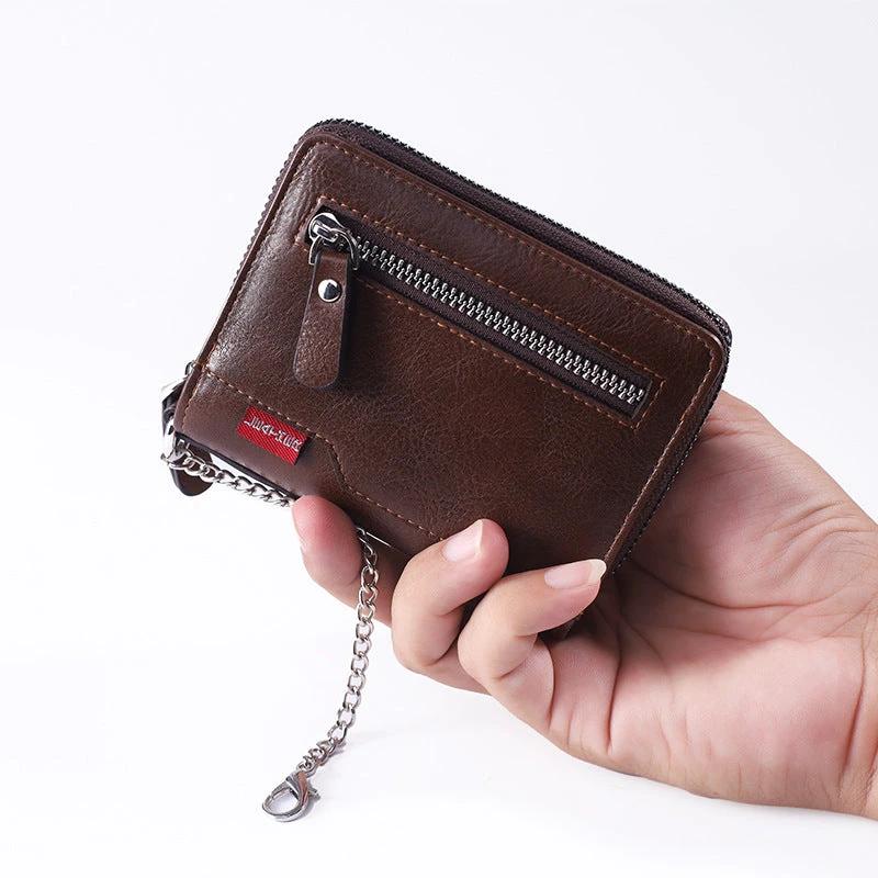Multiple Card Slots Large Capacity Two-fold Zipper Cash And Card Wallet