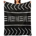 Black Mudcloth - Pillow Version Throw Blanket