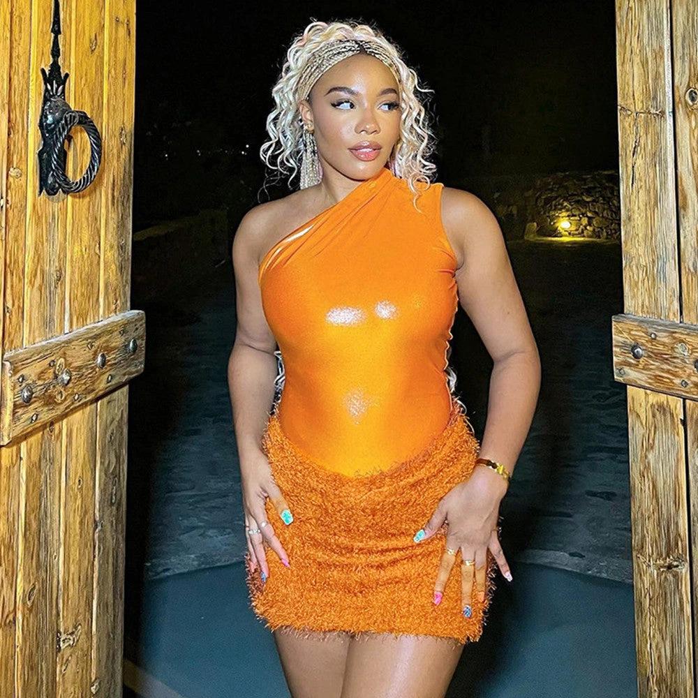 Feather Suit Skirt European Beauty Bodysuit