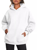 Women's Kangaroo Pocket Long Sleeve Hoodie Comfortable Pullover