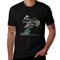Dirt Bike Rider Retro Motorcycle Motocross  Rolled Sleeves T-Shirt