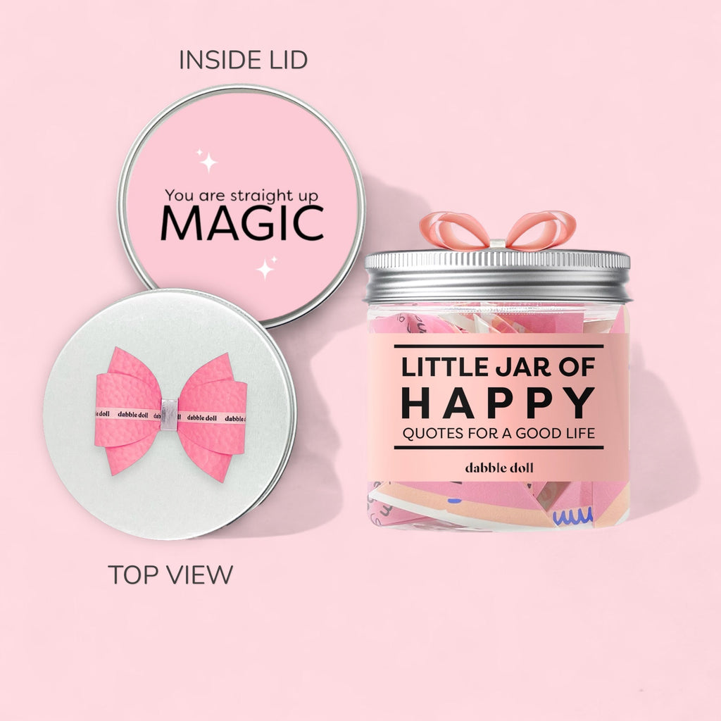 Happy Jar with Inspirational Quotes and Gift Box