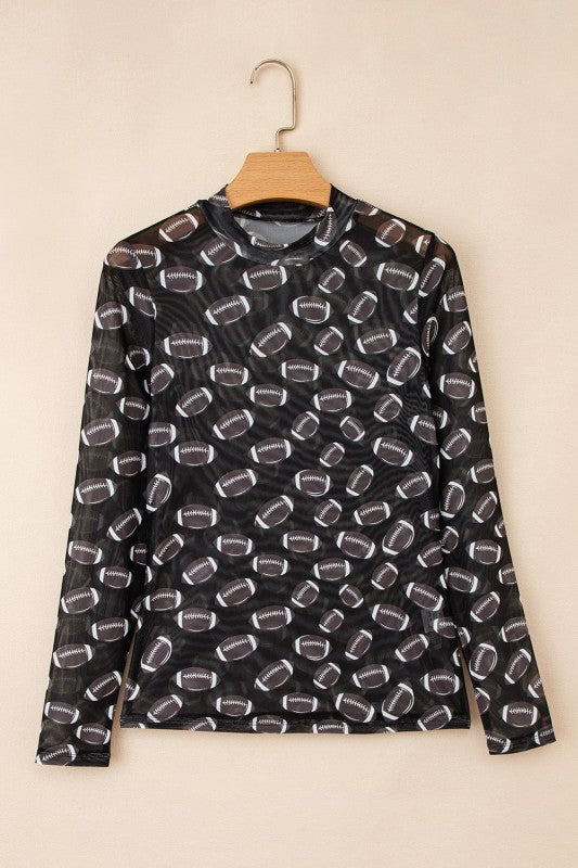 Maci Rugby Mesh Sheer Long Sleeve Top See size chart under “more details”