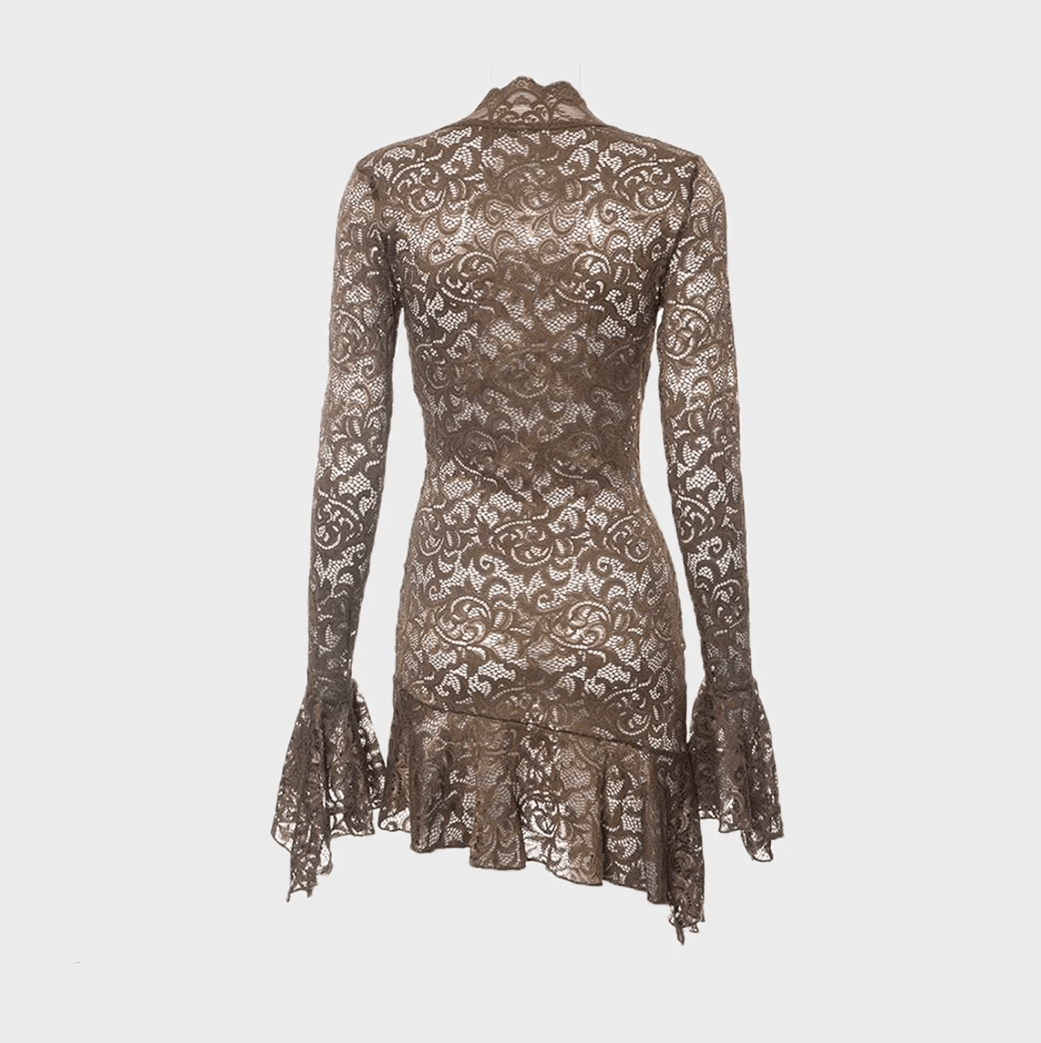 Dance On My Own Brown Lace Mini Dress