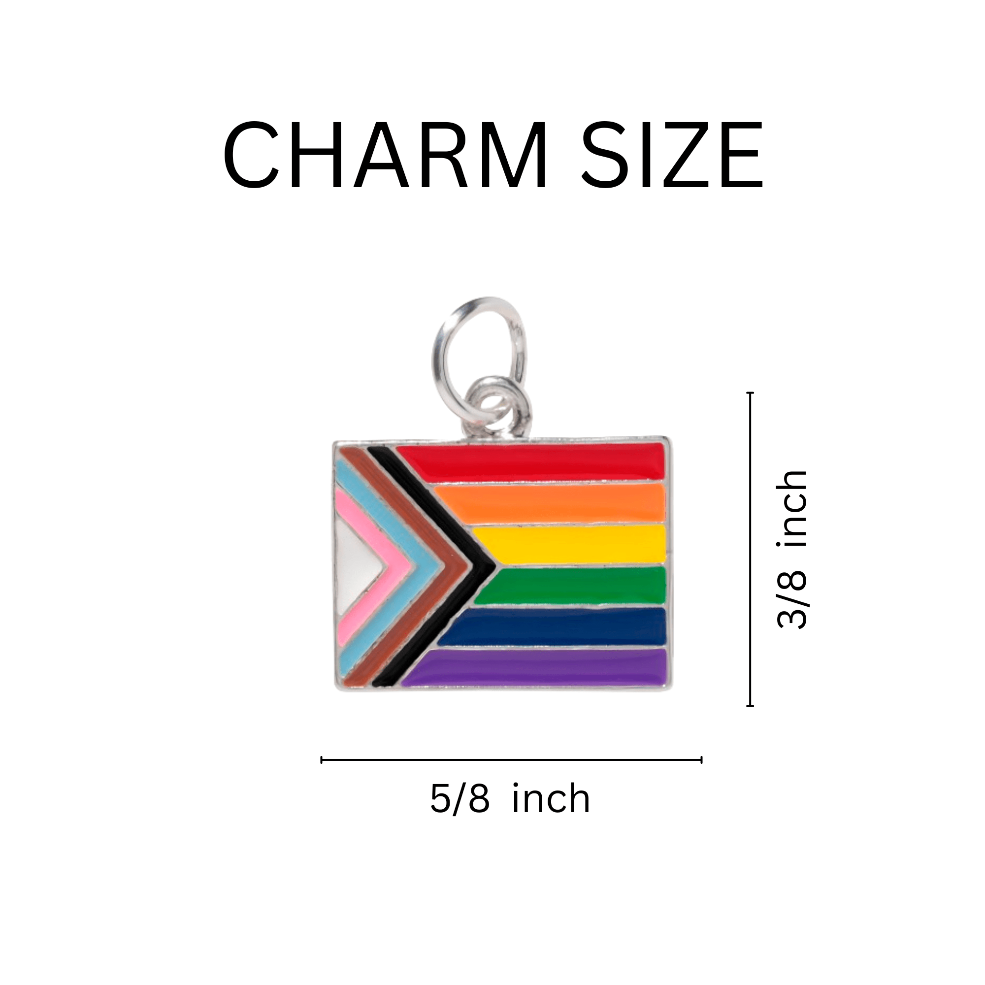 Daniel Quasar Rectangle Flag Charm Silver Rope Bracelets