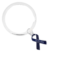Dark Blue Ribbon Arthritis Awareness Split Style Keychains