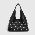 Dark Orbit Leather Rivet Shoulder Bag