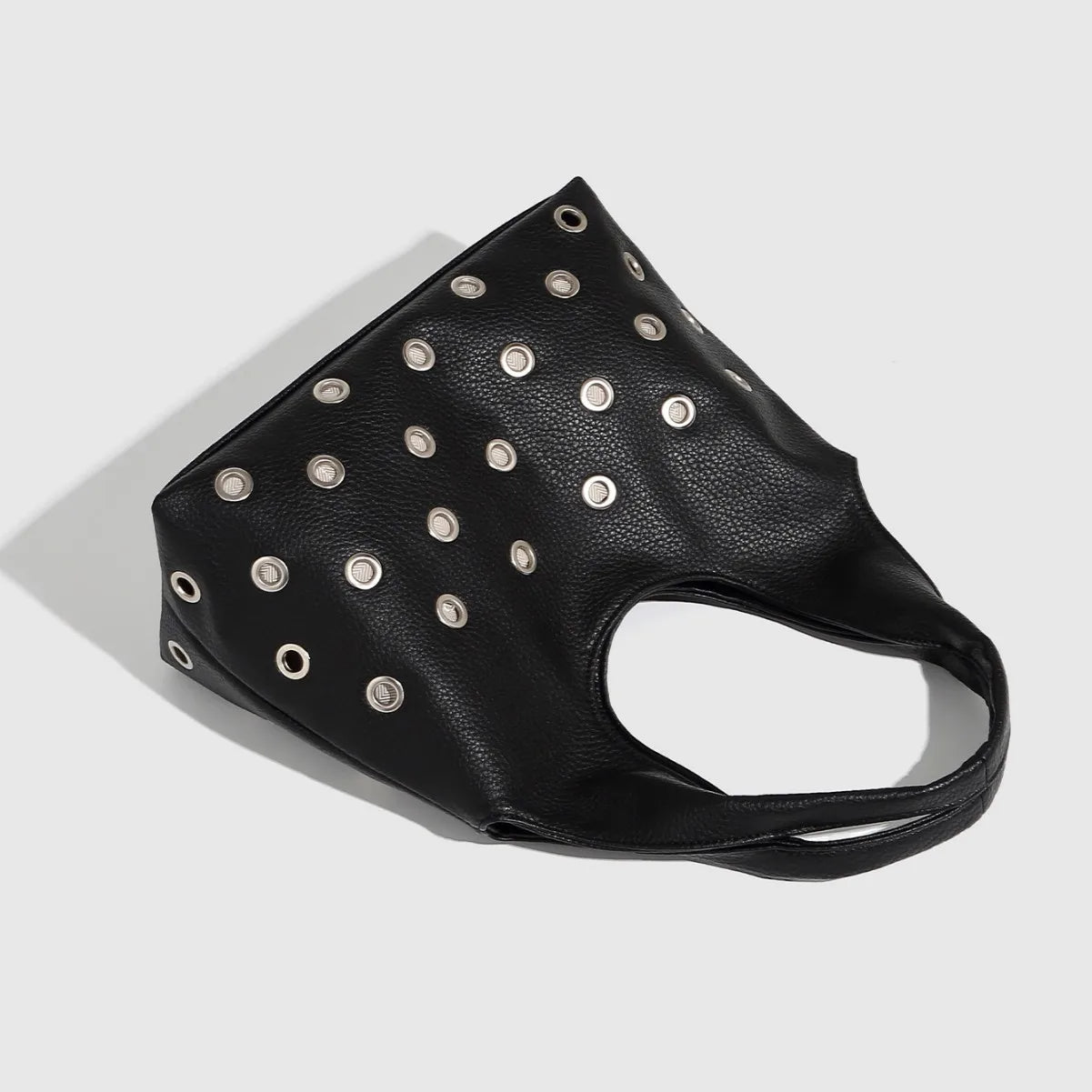 Dark Orbit Leather Rivet Shoulder Bag