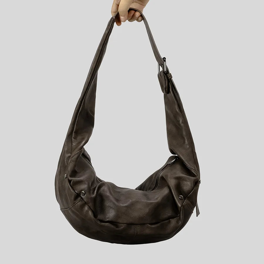 Dark Rebel Leather Shoulder Bag