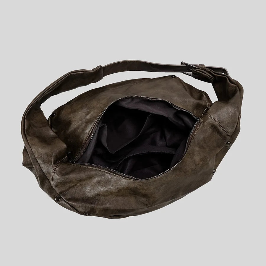 Dark Rebel Leather Shoulder Bag