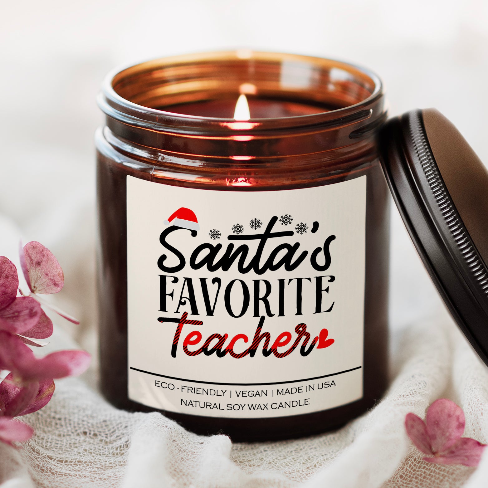 Santa's Favorite Teacher Candle