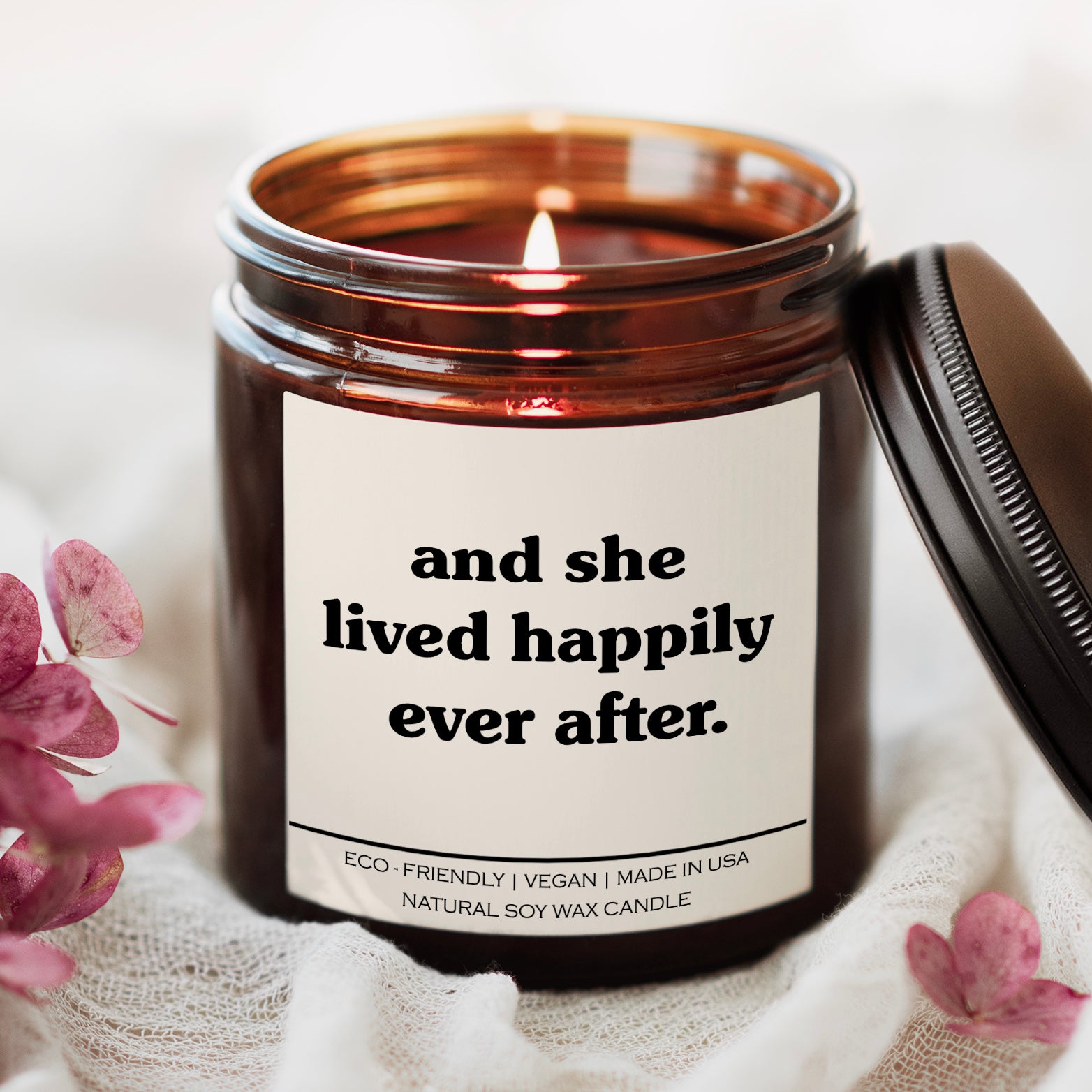 And She Lived Happily Ever After Candle