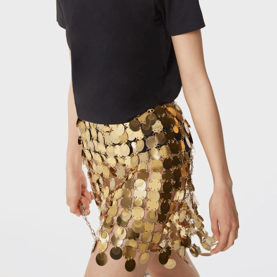 Date Me Now Gold Sequin Mini Skirt