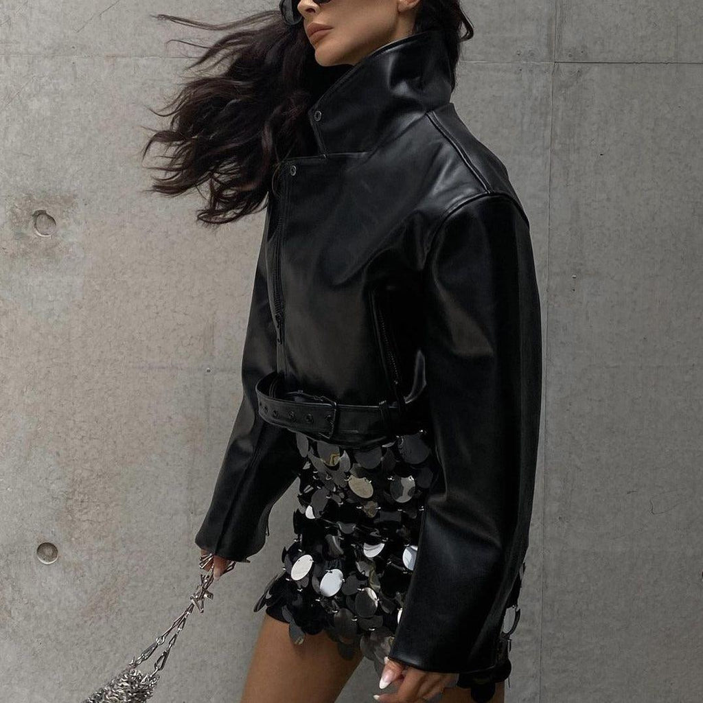 Date Me Now Black Sequin Mini Skirt