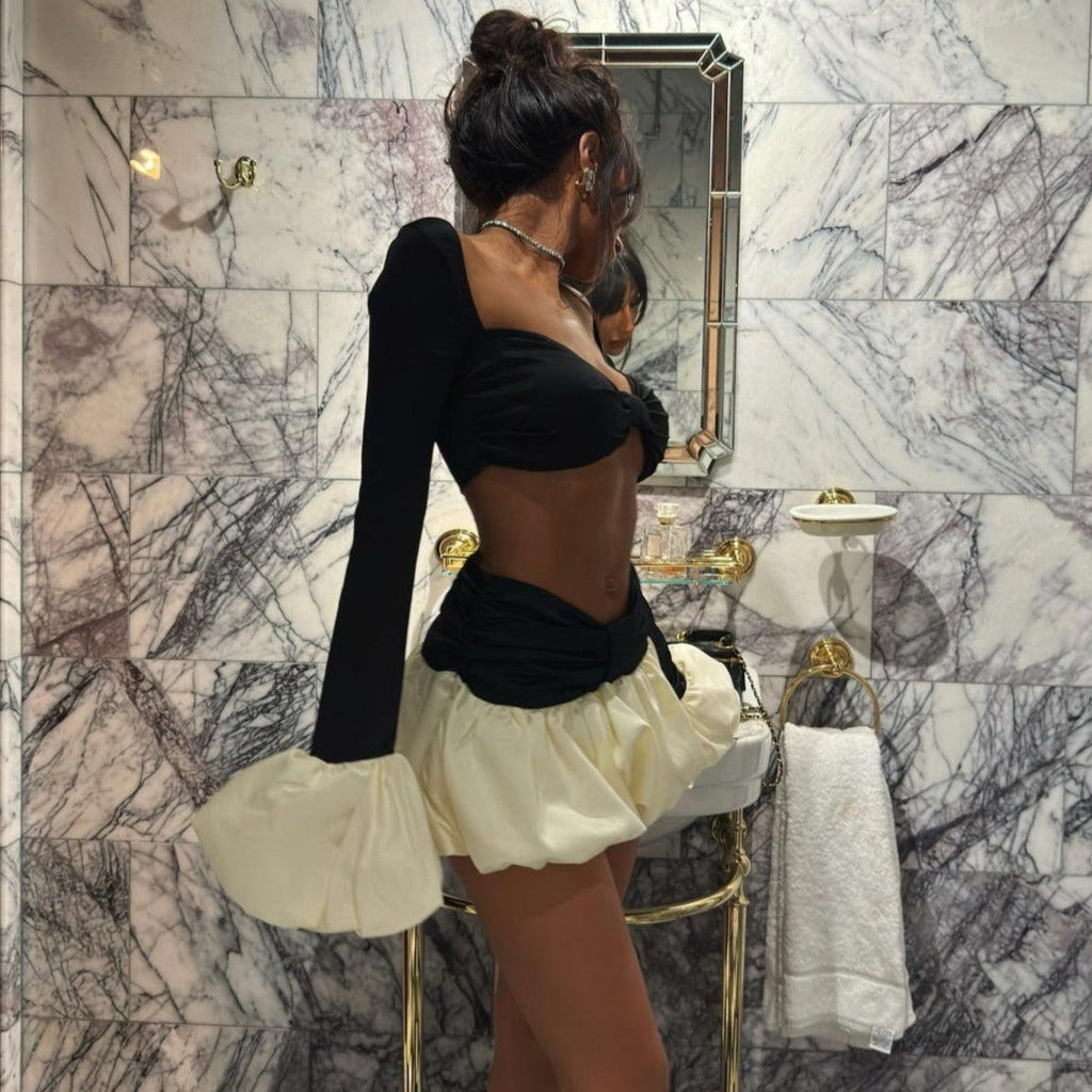 Day By Day Long Sleeve Ruffled Two Piece Set