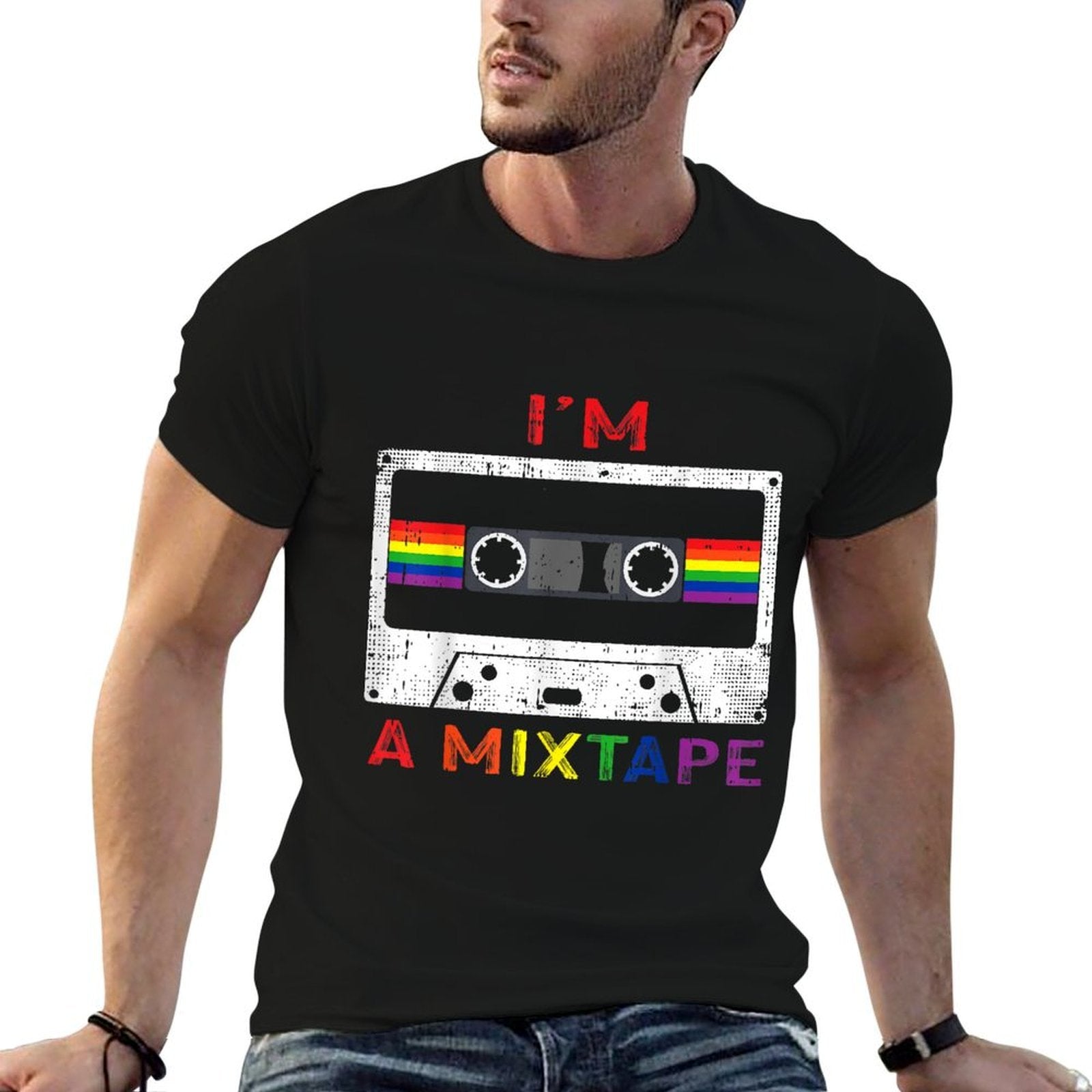 Im A Mixtape Gay Pride Rainbow LGBTQ Retro LGBT Gift  Durable T-Shirt