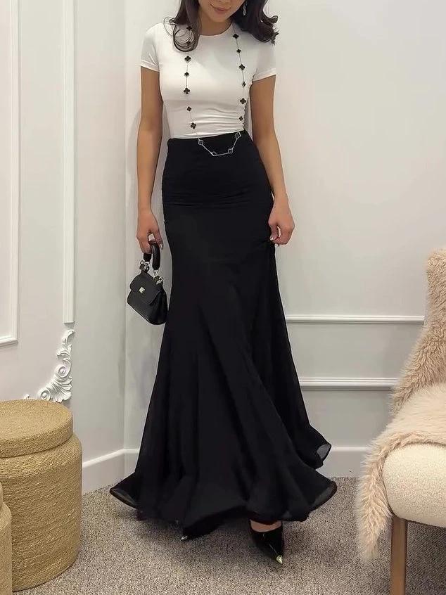Ruffled Pleated Skirt