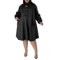 Long-sleeved Bubble Sleeve Midi Dress