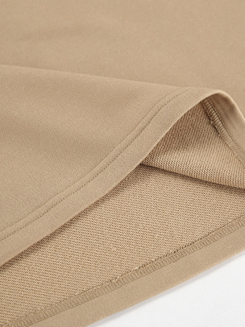 Women's Quarter Zip Long Sleeve Top & Wide Leg Pants Set Beige