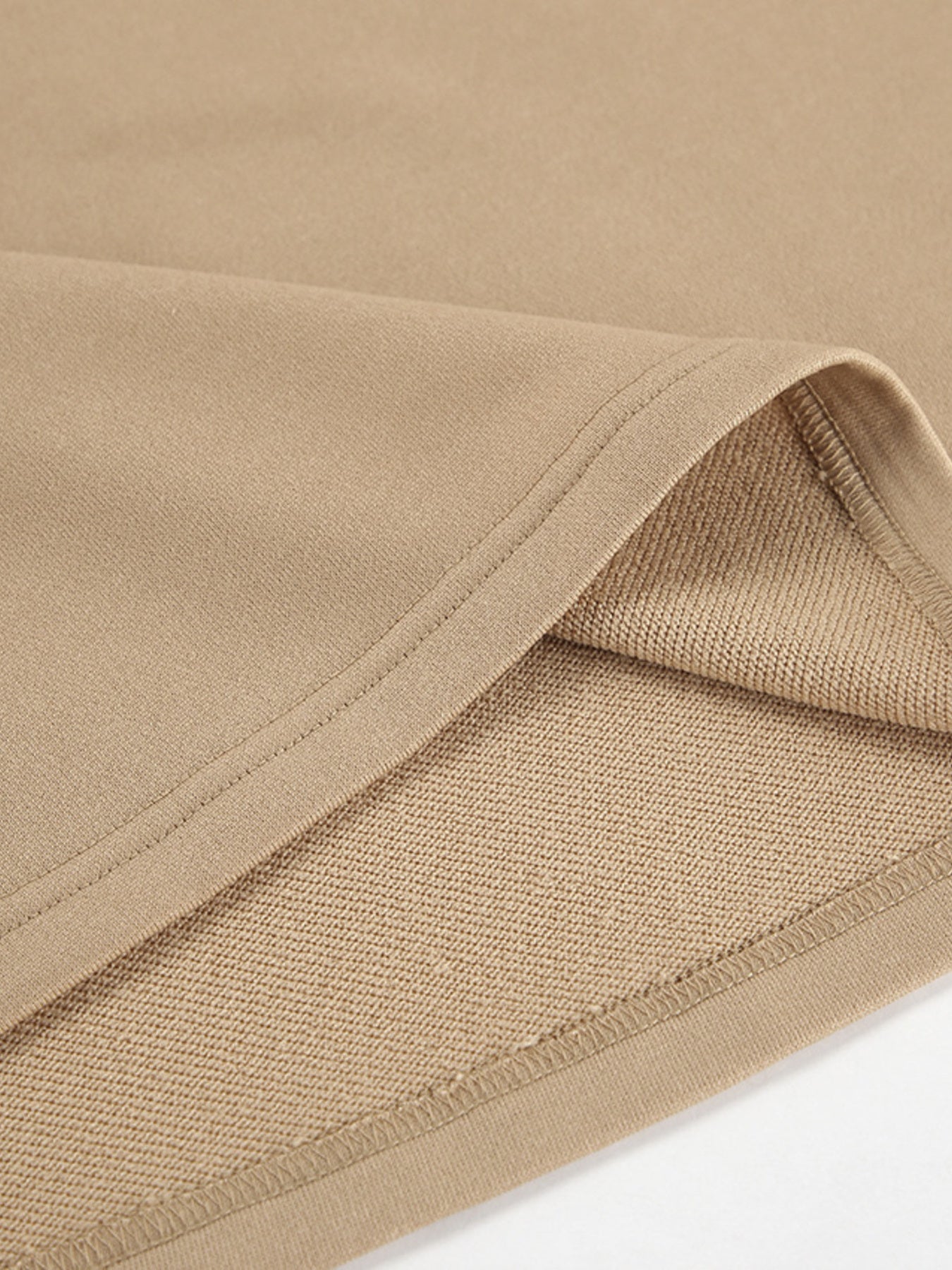 Women's Quarter Zip Long Sleeve Top & Wide Leg Pants Set Beige