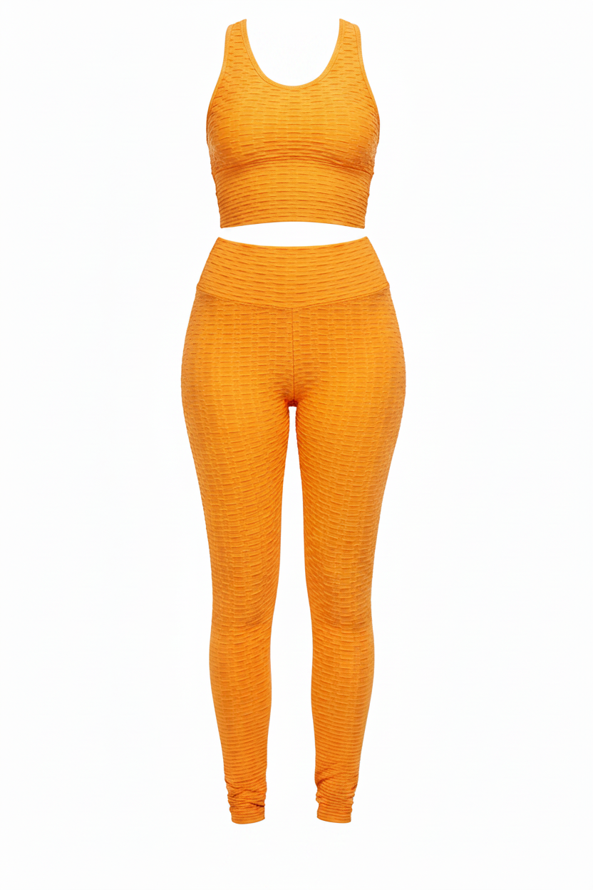 Golden Goddess Scrunch Butt Leggings and Sports Bra Set
