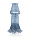 Wild Heart Denim Fringe Two-Piece Set