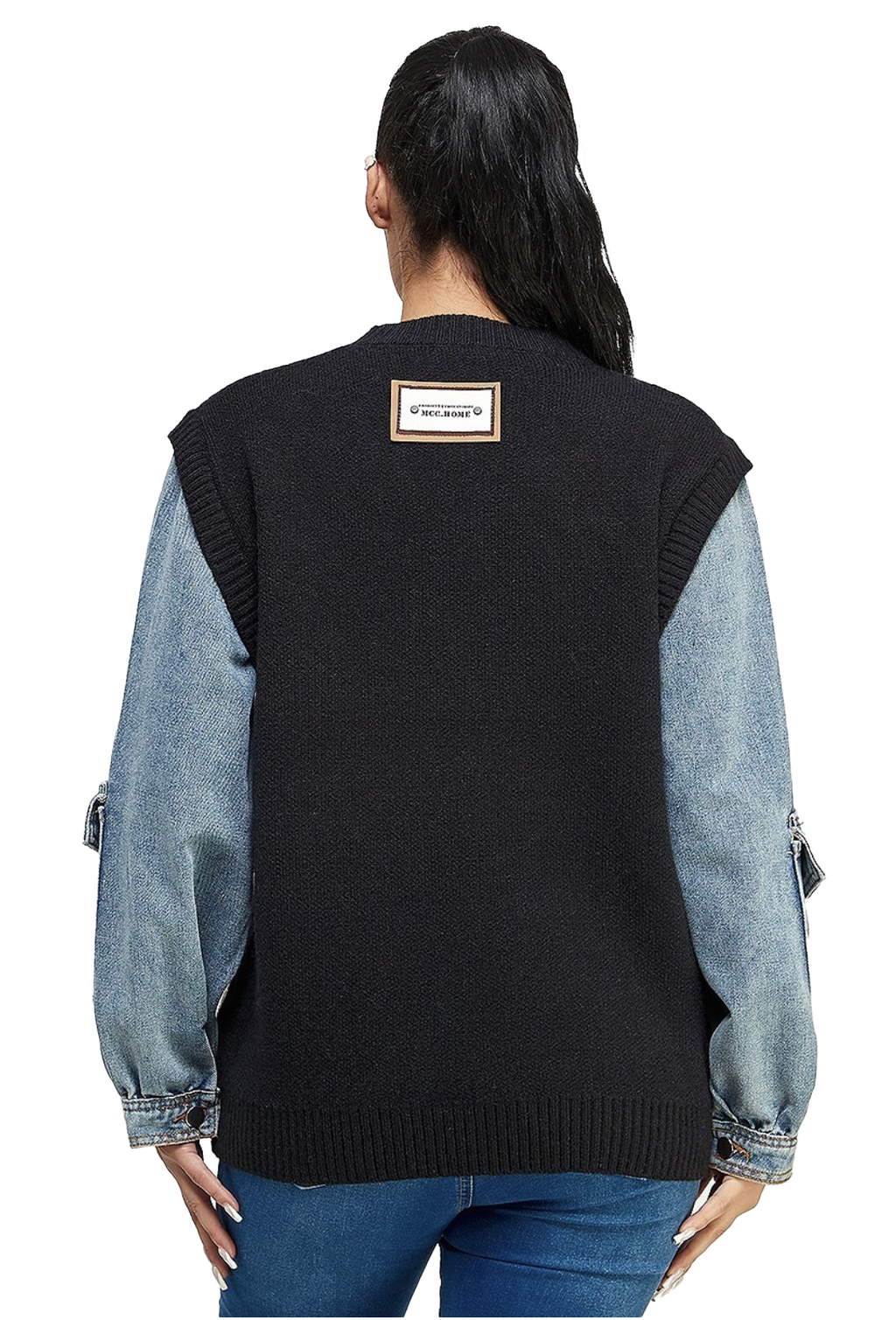 Denim Sweater Top