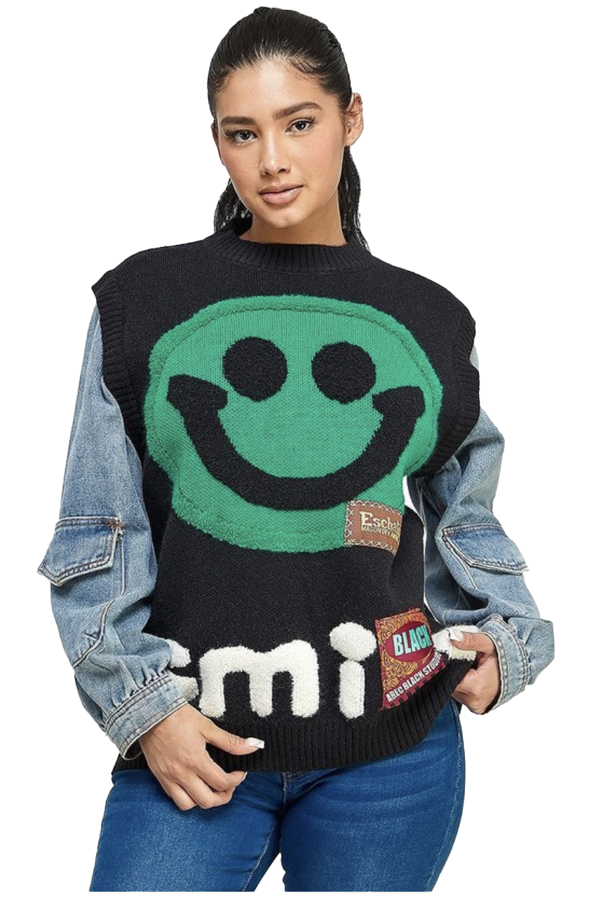 Denim Sweater Top