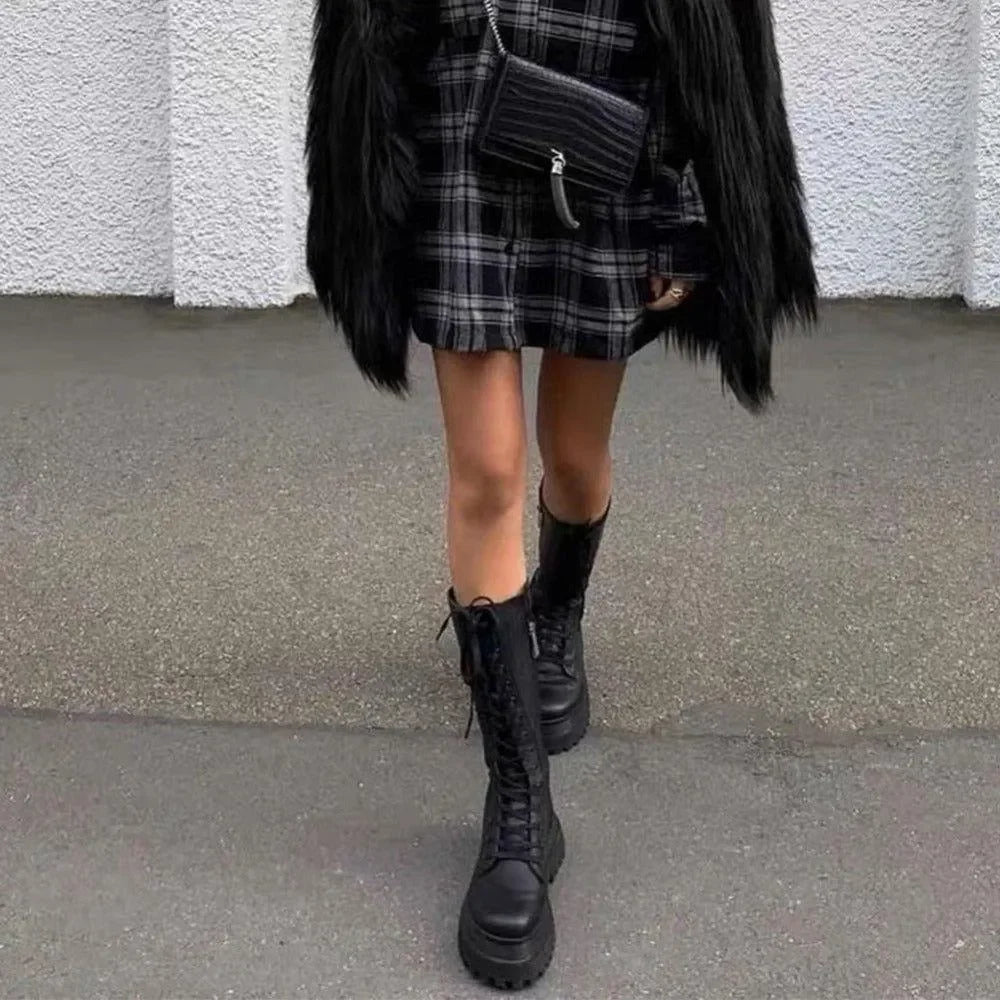 Denise Lace Up Chunky Platform Boots