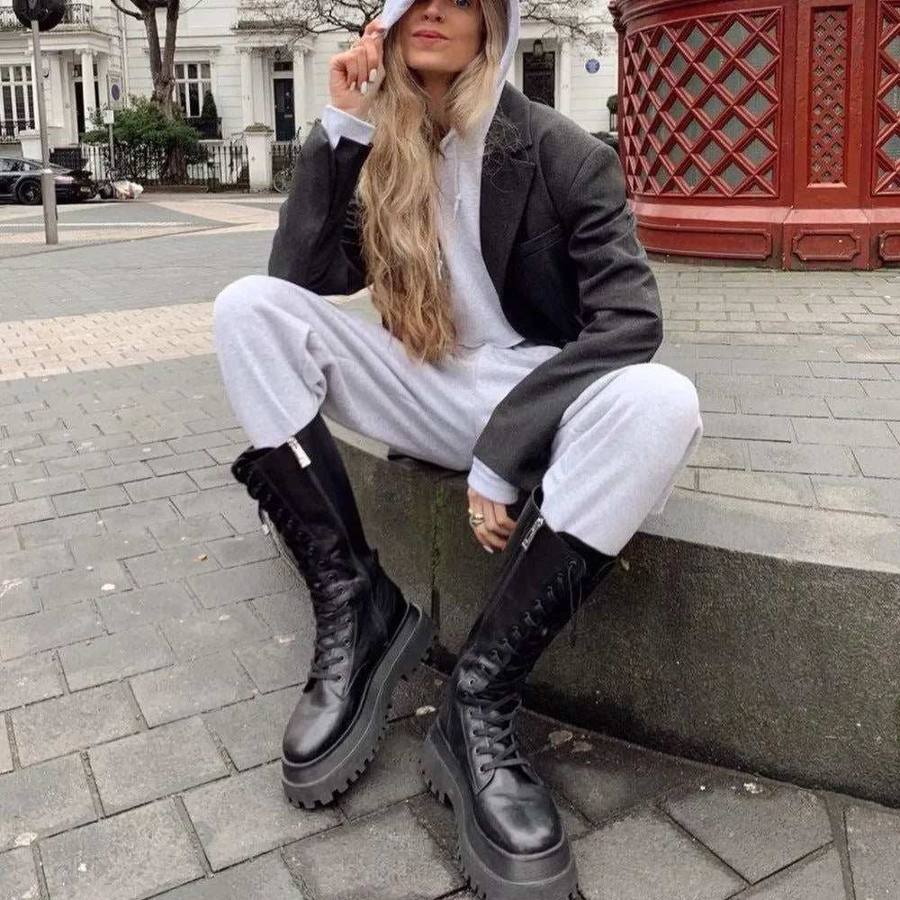 Denise Lace Up Chunky Platform Boots