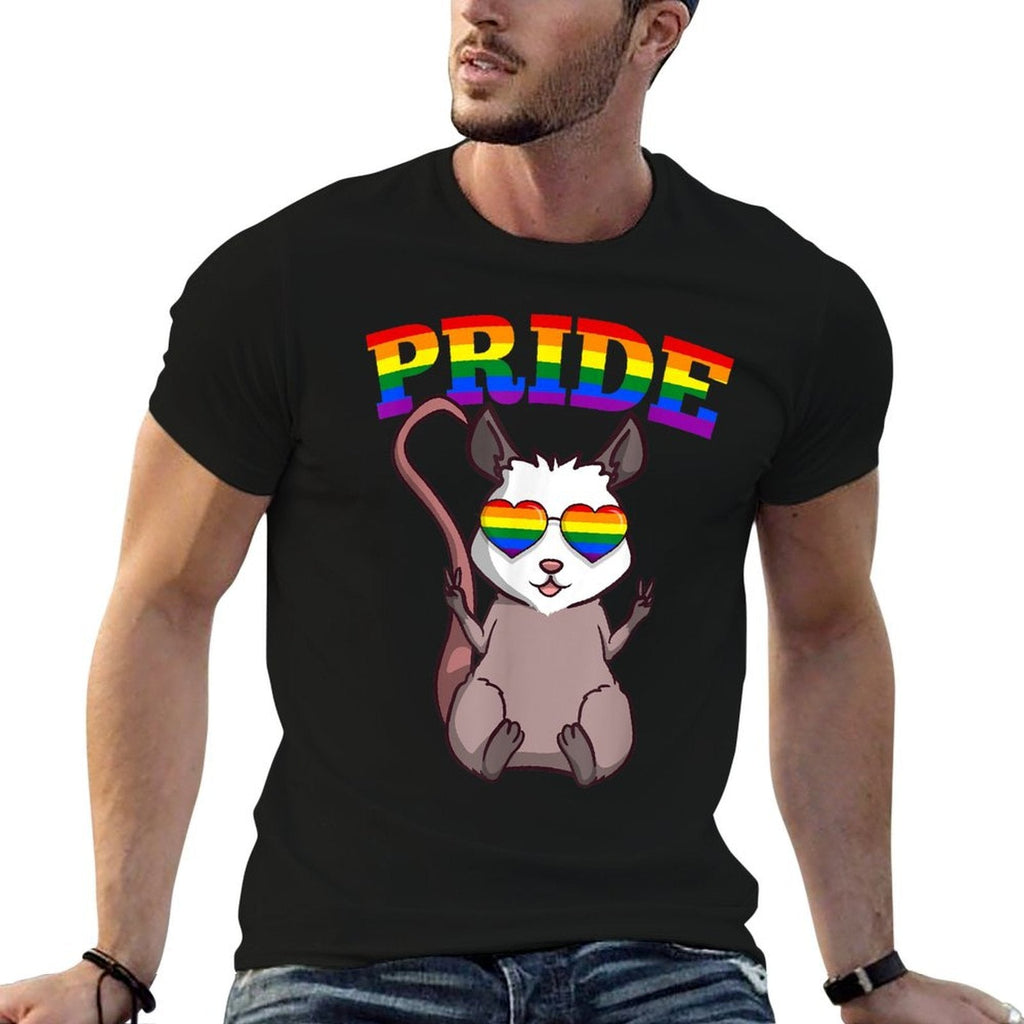 LGBT Possum Gay Pride Rainbow LGBTQ Cute Opossum  Tagless Design T-Shirt