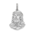 Moissanite Jesus Piece Pendant Solid 925 Sterling Silver Matte Finish